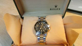 Rolex 16753 Nipple Dial Two Tone Gmt Oyster Bracelet.  Box And Book 1985