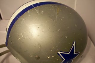 Vintage Rawlings 1970 ' s Dallas Cowboys Football Helmet HNFL Sz.  Medium Restore 2