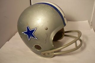 Vintage Rawlings 1970 ' s Dallas Cowboys Football Helmet HNFL Sz.  Medium Restore 3