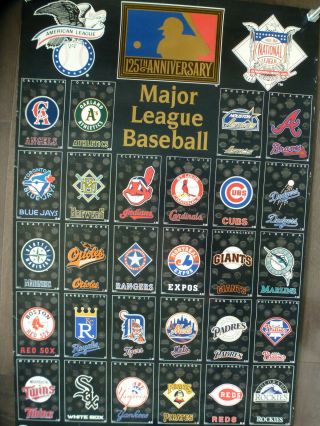 Vintage Giant 125 th Anniversary Major League Baseball MLB Poster Logos Collage 2