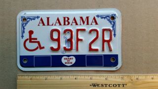 License Plate,  Alabama,  Motorcycle,  Graphics I.  E.  Motorcycle,  Handicap,  93f2r