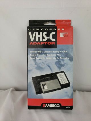 Ambico Vhs - C To Vhs Adapter V - 0730 Cassette Tape Camcorder Converter Vintage Vcr
