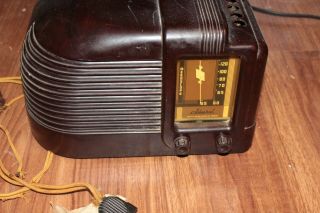 Vintage 1940 Old Admiral Art Deco Antique Marbled Bakelite Radio W/ Aeroscope