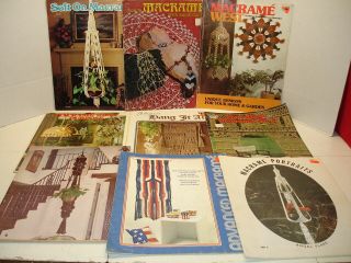 (b) Nine Vintage Macrame Books