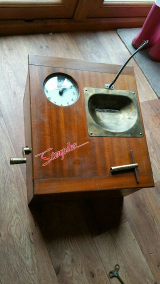 Simplex / Gledhill Brook x2 Time Recorder Punch Clock Antique 3