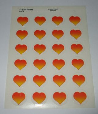 Vtg 80s Trend Heart Cherry Scented Stinky Scratch & Sniff Sticker Sheet Rare