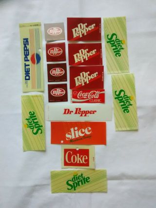 16 Vintage & Old Vending Machine Plastic Labels Display Dr.  Pepper Coca Cola