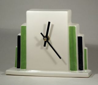 Echo Of Deco Art Deco Inspired Ceramic Rockefeller Mantel Clock