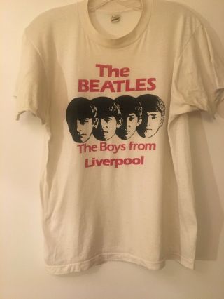 Vintage 80’s Screen Star Beatles The Boys From Liverpool T Shirt Size L 2