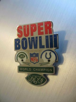 Vintage Bowl Iii York Jets Vs Baltimore Colts Lapel Hat Pin