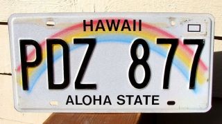 Hawaii Aloha State Rainbow License Plate (3,  Plates) Pdz 877