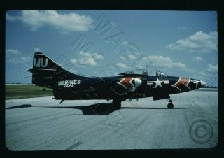 034 Duplicate Aircraft Slide - Grumman F9f - 3p Photo Panther Buno 126278 Mu7 Vmj3