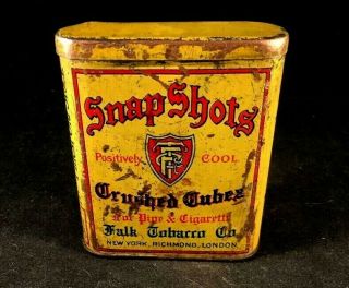 Vintage Snap Shots Crushed Cubes Tobacco Tin Rare Old Advertising Can