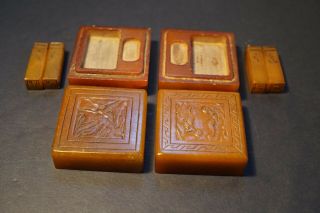 2 Antique Chinese Shoushan Stone Seal With Boxes