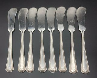Set Of 8 Vintage Ns Co National Silver Adam Silverplate Butter Knife Spreader