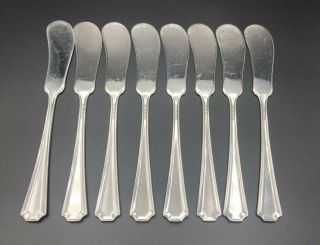 Set Of 8 Vintage NS Co National Silver ADAM Silverplate Butter Knife Spreader 2