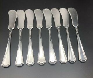 Set Of 8 Vintage NS Co National Silver ADAM Silverplate Butter Knife Spreader 3