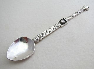 Rare Alexander Ritchie Ar Iona 1928 Arts & Crafts Solid Silver Demitasse Spoon