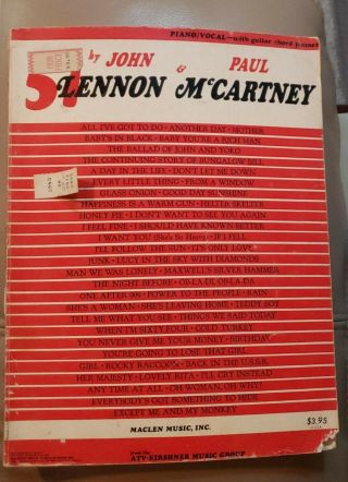 51 By John Lennon & Paul Mccartney Music Song Book,  Vintage Beatles
