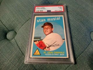 1959 Topps Baseball 150 Stan Musial Cardinals Sharp Corners Psa 7 Nm