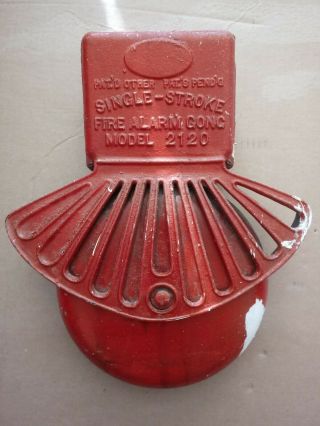 Faraday Single - Stroke Vintage Fire Alarm Gong Model 2120 (" Pat.  