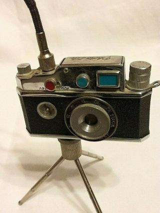 Vtg Oriental Mini Camera Cigarette Lighter On Tripod With Cable Release Japan
