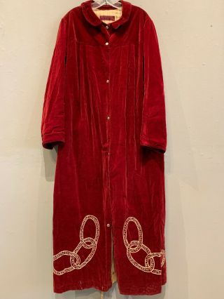 Antique Odd Fellows Three Links Red Velvet Costume Vintage Robe Ng Supporter