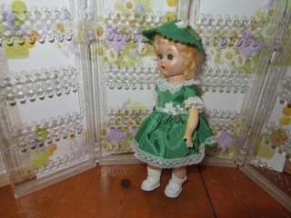 Vintage Hard Plastic Virga 8 Walker Doll Rare Green Outfit Ginny Friend