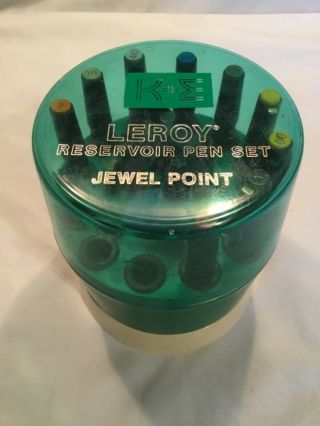 Vintage K&e Leroy Reservoir Pen Set,  Jewel Point