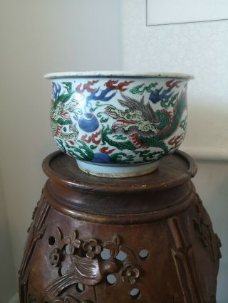 Antique Chinese Famille Verte Wucai Incense Burner Late Ming Early Qing Dynasty