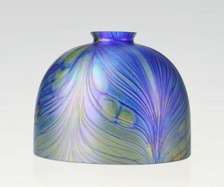7 " Replacement Dome Art Glass Shade Hand Blown Art Nouveau Glass Shade 2.  25 "