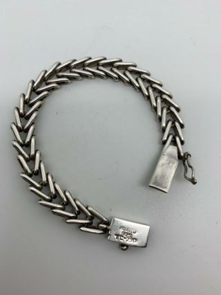 Mexico 925 Silver - Tc - 290 Vintage Linked Chain Bracelet 7.  5