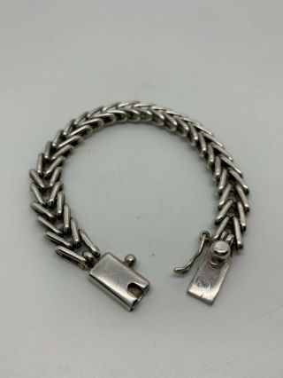 MEXICO 925 Silver - TC - 290 Vintage Linked Chain Bracelet 7.  5 3