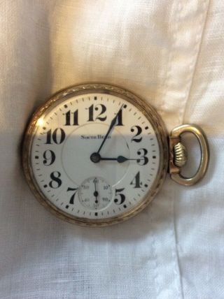 South Bend Pocket Watch Usa 17 Jewels Victory 10k Rolled Gold Plate 4939525