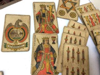 44 Antique French Playing Cards C1890 By Grimaud,  Paris.  Very Colorful.