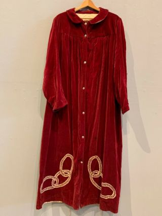 Antique Odd Fellows Three Links Red Velvet Costume Vintage Robe