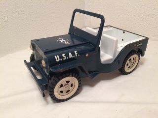Vintage 1966 Tonka Air Force Jeep Pressed Steel Metal Toy Car Truck Military