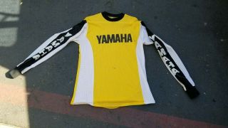 Vintage 70’s Yamaha Motocross Racing Yellow/white Mesh Riding Jersey Rare Large