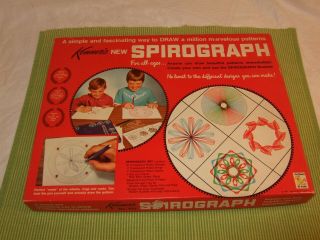 Vintage Kenner Spirograph 401 Art Set Toy Blue 1967 Complete Board Paper Pins