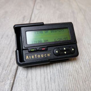 Vintage Airtouch Black Motorola Pager W/ Clip Case