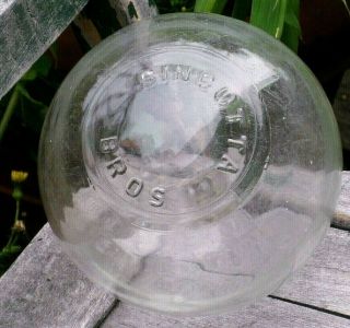 Vintage American Clear Glass Cincotta Bros.  Fishing Boat Ball Float Made In Usa