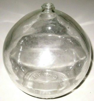 Vintage American Clear Glass CINCOTTA Bros.  Fishing Boat Ball Float Made in USA 3