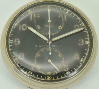 German Navy Kriegsmarine officer ' s black dial Chronograph Alpina pocket watch 2