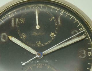 German Navy Kriegsmarine officer ' s black dial Chronograph Alpina pocket watch 3