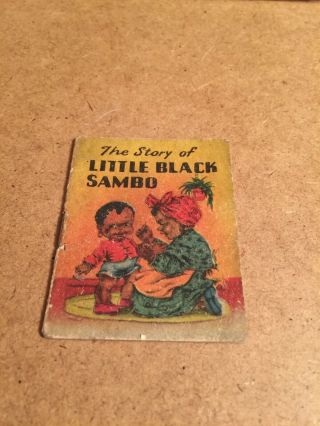Little Black Sambo By Bannerman Vintage 1940’s Lithograph Story Mini Book
