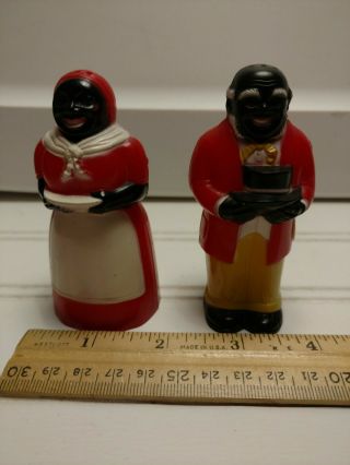Vintage - Salt & Pepper Shakers - F&f Mold - Aunt Jemima And Uncle Mose - Bh
