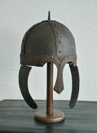 Medieval Viking Iron Helmet With Nose Guard 9th - 11th Ad - Europe