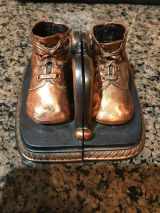 Vintage Bookends Bronze,  Brass,  Baby Shoe Bookends
