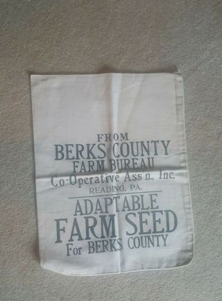 Vintage feedsack BERKS COUNTY,  PA FARM BUREAU Reading,  PA Co - Operative Assn. 2