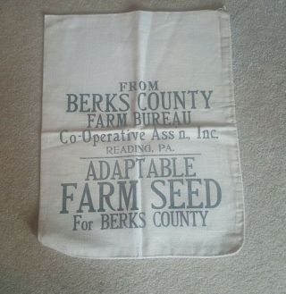 Vintage feedsack BERKS COUNTY,  PA FARM BUREAU Reading,  PA Co - Operative Assn. 3